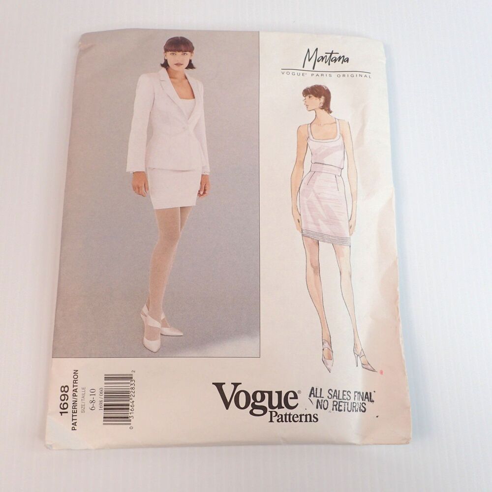 Vtg Vogue Montana Paris Original Sewing Pattern 1698 SZ 6 8 10 UNCUT FF